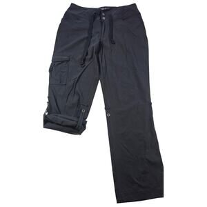 Columbia 10 SHORT PETITE black hiking pants convertible packable omni shield EUC